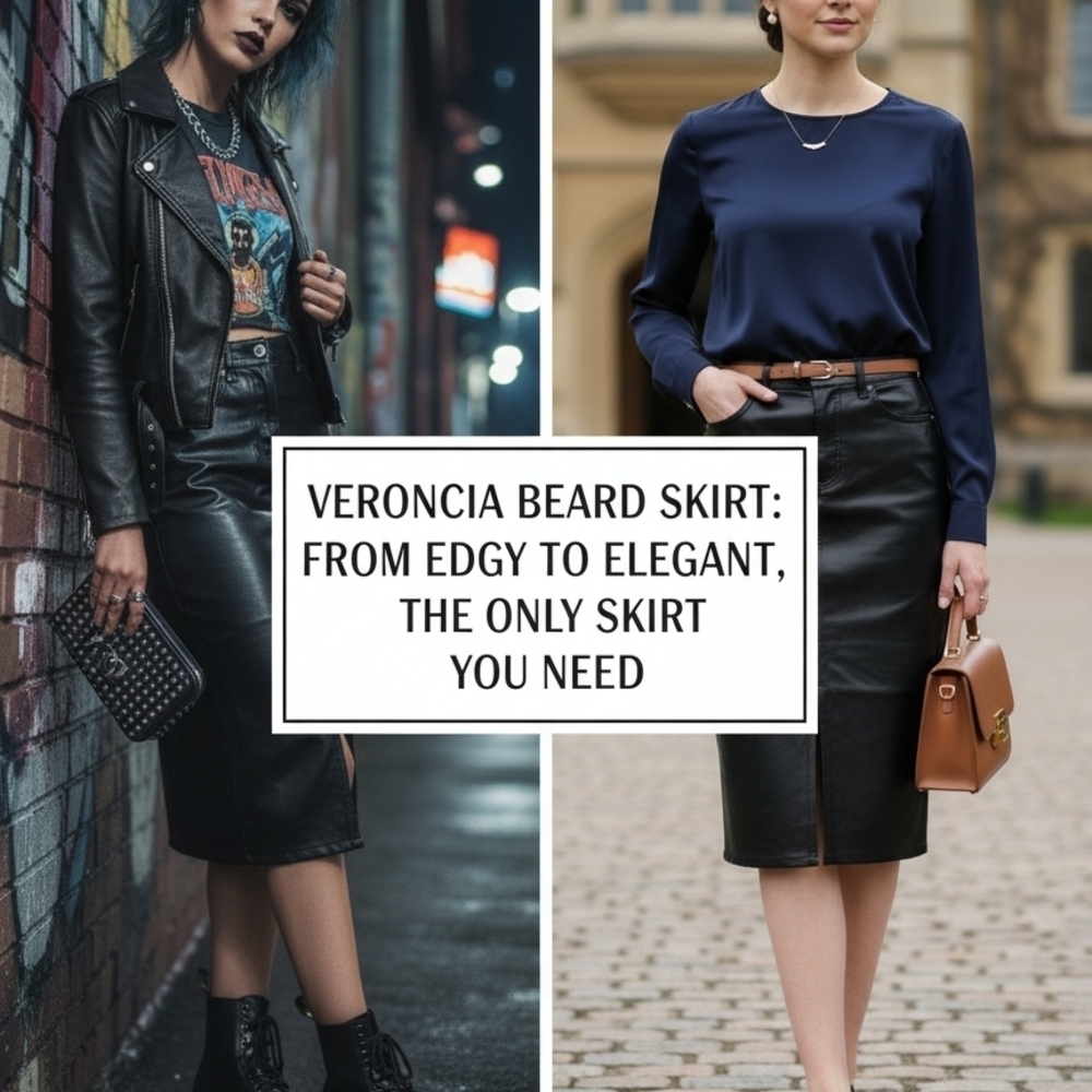 Veronica Beard Jean Coated Denim Breves Skirt